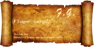 Fluger Gergő névjegykártya